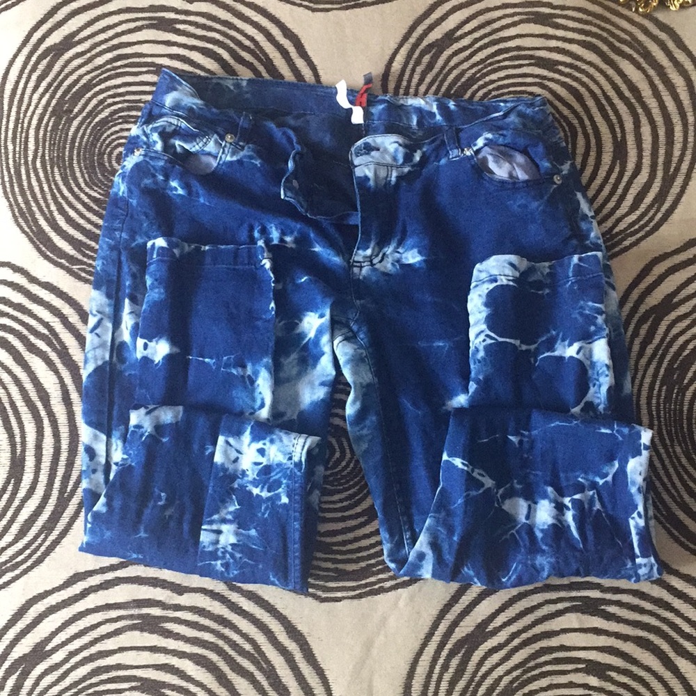 Tie dye skinny jeans